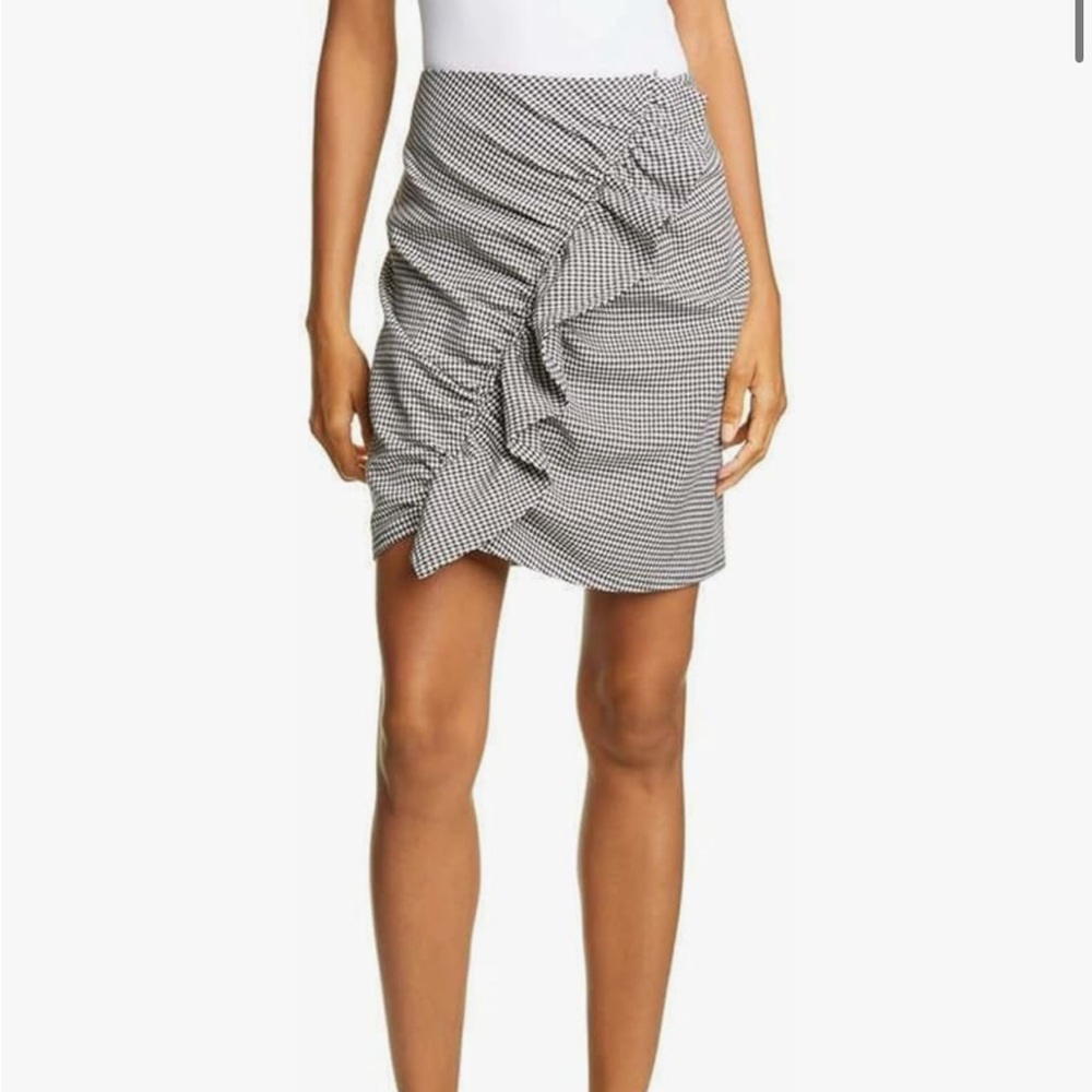 A.L.C. Jupiter Houndstooth Checked Ruffle Mini Skirt Sz 4 NEW WITH TAGS